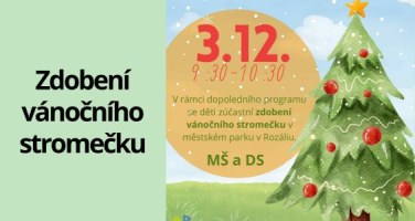 Zdobení vánočního stromečku v parku Rozáliu