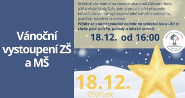Vánoční vystoupení ZŠ & MŠ Svět